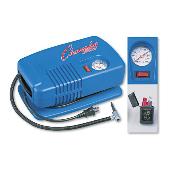 CSIEP1500 Champion Sports Electric Inflating Pump w/Gauge, Hose & Needle, .25hp Compressor