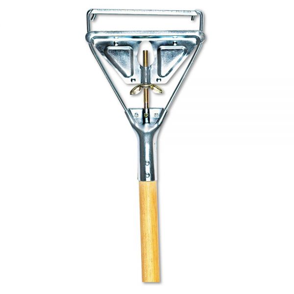 BWK605 Boardwalk Quick Change Metal Head Mop Handle for No. 20 & Up Heads, 54in Wood Handle