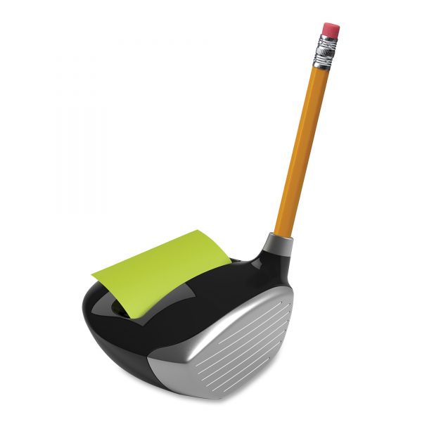 MMMGOLF330 Post-it Pop-up Notes Super Sticky Pop-Up Notes Golf Dispenser, 3 x 3, Golf Driver, Black/Silver