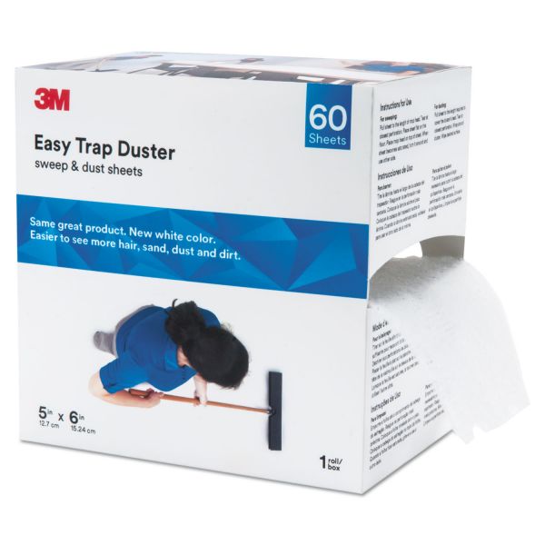 MMM59032W 3M Easy Trap Duster, 5" x 30ft, White, 60 Sheets/Box