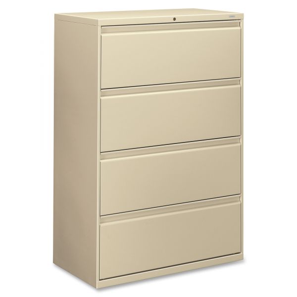HON884LL HON 800 Series Four-Drawer Lateral File, Letter/Legal/A4, 36w x 19-1/4d x 53-1/4h, Putty