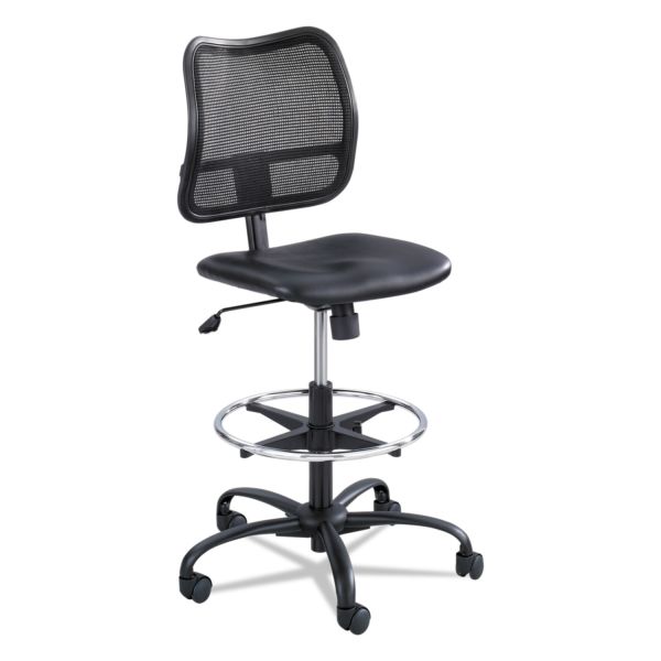 SAF3395BV Safco Vue Series Mesh Extended Height Chair, Vinyl Seat, Black