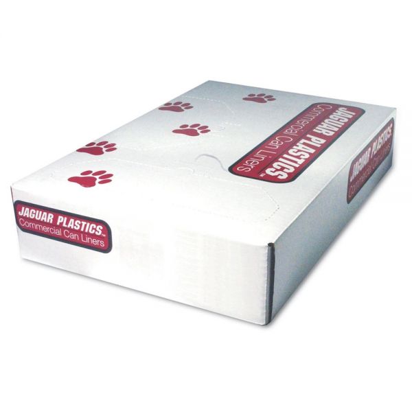 JAG3858GREY Jaguar Plastics Low-Density Can Liner, 38 x 58, 60gal, 1.1mil, Gray, 100/Carton