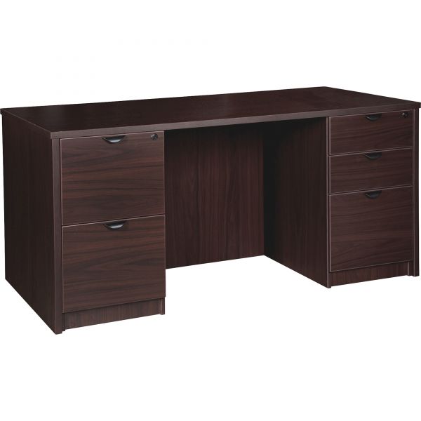 LLR79017 Lorell Prominence 79000 Series Double Pedestal Computer Desk