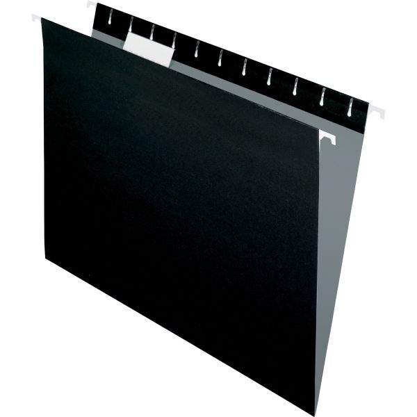 PFX81605 Pendaflex Colored Hanging Folders, 1/5 Tab, Letter, Black, 25/Box