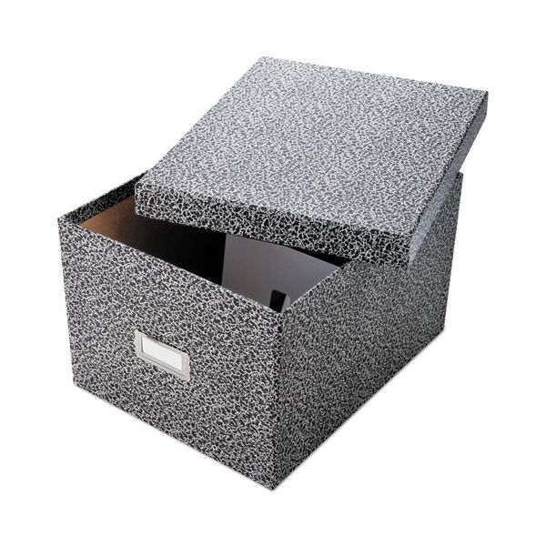 OXF40591 Oxford Reinforced Board Card File, Lift-Off Cover, Holds 1,200 6 x 9 Cards, Black/White