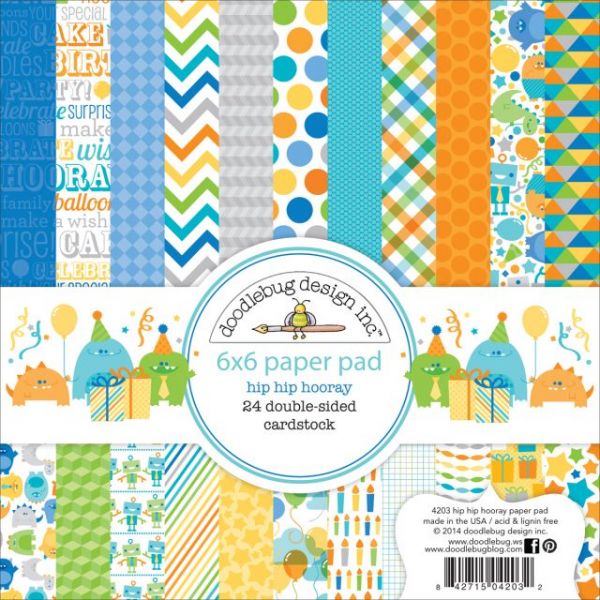 NOTM323912 Hip Hip Hooray Paper Pad 6"X6" 24/Sheets