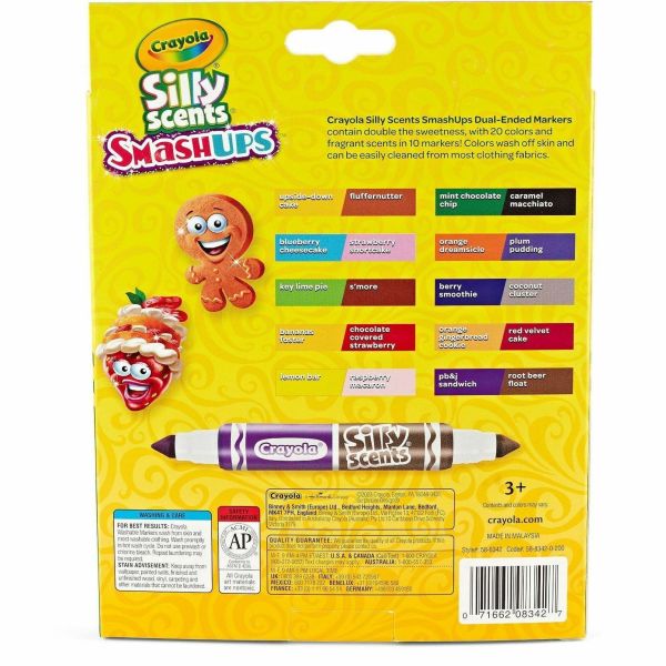 Crayola Silly Scents Smash Up Dual Ended Markers, Broad Tip