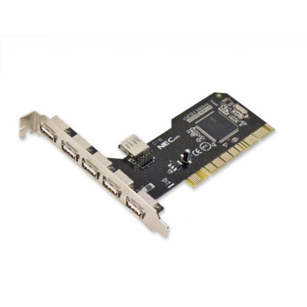 SYNX3636314 SYBA Multimedia 6-port (5+1) USB 2.0 PCI Card, NEC Chipset