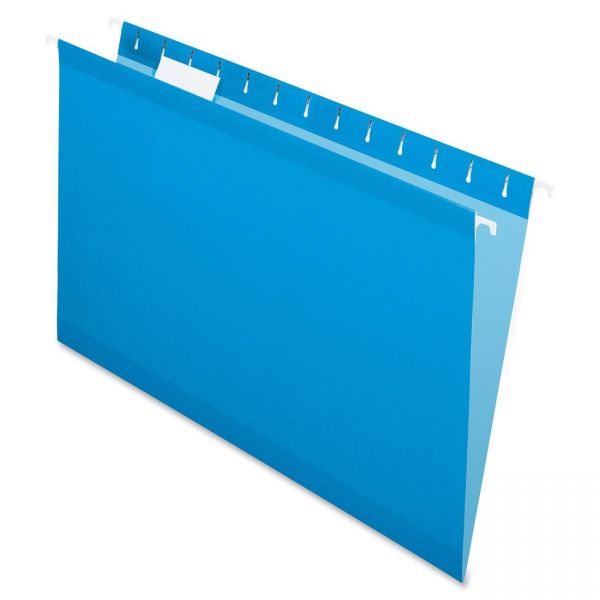 PFX415315BLU Pendaflex Reinforced Hanging Folders, 1/5 Tab, Legal, Blue, 25/Box