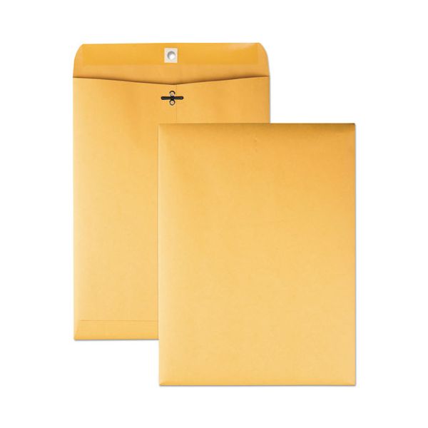QUA37890 Quality Park Clasp Envelope, 9 x 12, 28lb, Brown Kraft, 100/Box
