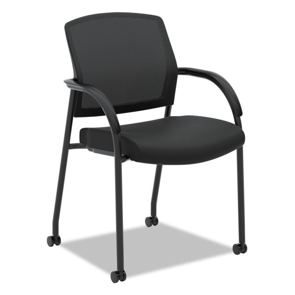 HON2285VA10 HON Lota Series Mesh Guest Side Chair, Black Fabric, Black Base