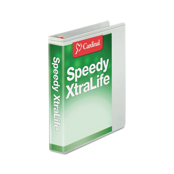 CRD59100 Cardinal Speedy XtraLife Non-Stick Locking 3-Ring View Binder, 1" Capacity, Slant-D Ring, White