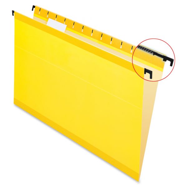 PFX615315YEL Pendaflex Poly Laminate Hanging Folders, Legal, 1/5 Tab, Yellow, 20/Box