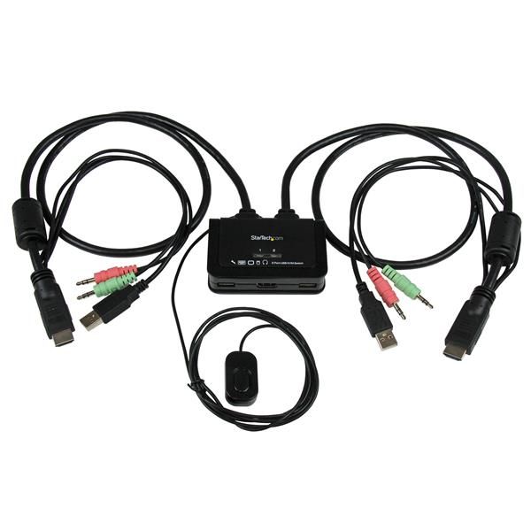 SYNX3693953 StarTech.com 2 Port USB HDMI Cable KVM Switch with Audio and Remote Switch - USB Powered