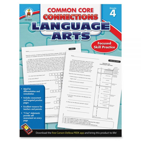 CDP104611 Carson-Dellosa CCC Grade 4 Language Arts Workbook Learning Printed Book for Art - English