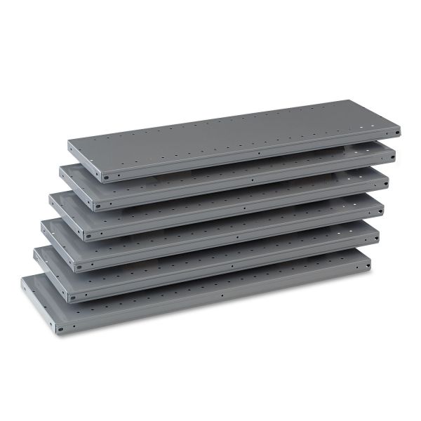 TNN6Q23612MGY Tennsco Industrial Steel Shelving for 87" High Posts, 36w x 12d, Medium Gray, 6/Carton