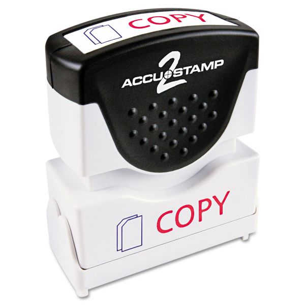 COS035532 ACCUSTAMP2 Pre-Inked Shutter Stamp, Red/Blue, COPY, 1 5/8 x 1/2