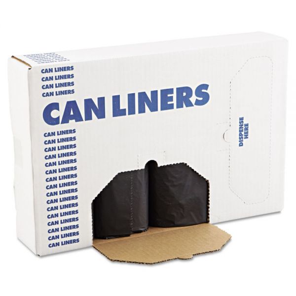 BWK518 Boardwalk SH-Grade Repro Can Liners, 43x47, 56gal, 1.2mil, Black, 10 Bag/Roll, 10 Roll/CT
