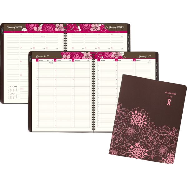 AAG794905 AT-A-GLANCE Sorbet Weekly/Monthly Appointment Book, 8 1/4 x 10 7/8, Brown/Pink, 2018