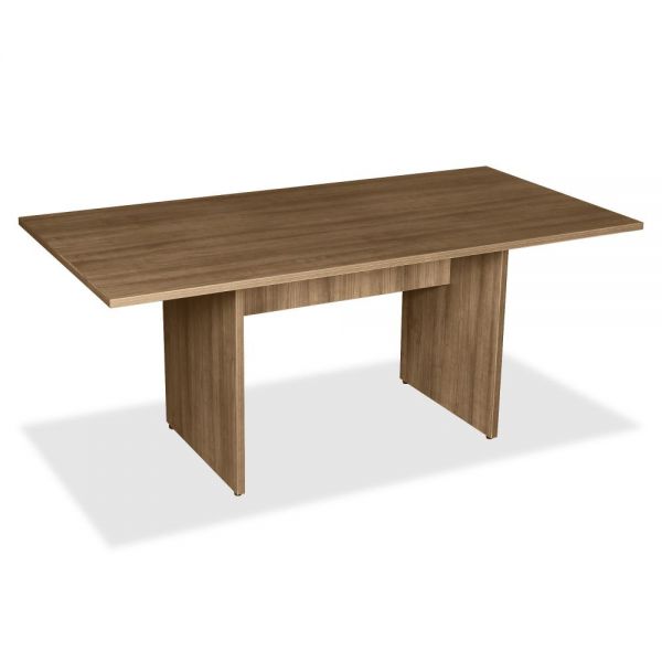 LLR69996 Lorell 2-Panel Base Rectangular Walnut Conference Table