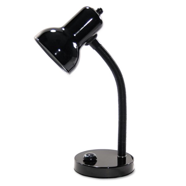 LEDL9091 Ledu Incandescent Gooseneck Desk Lamp, 16" High, Black