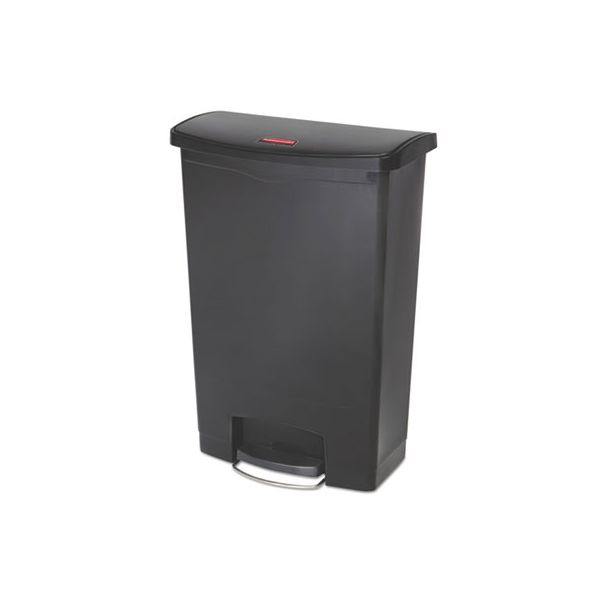 RCP1883615 Rubbermaid Commercial Slim Jim Resin Step-On Container, Front Step Style, 24 gal, Black