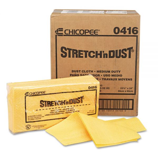 Chix Stretch 'n Dust Cloths, 231/4" x 24", Orange, 20 Per Bag, Box Of