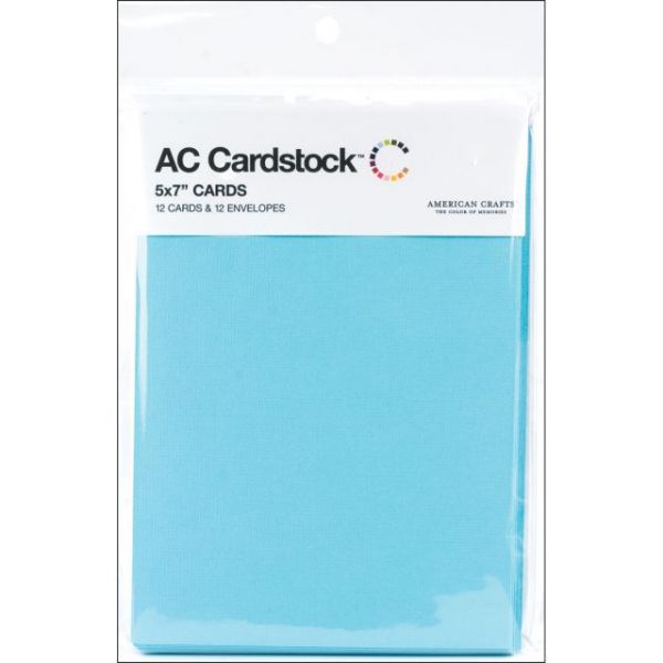 NOTM222136 American Crafts A7 Cards & Envelopes (5.25"X7.25") 12/Pkg