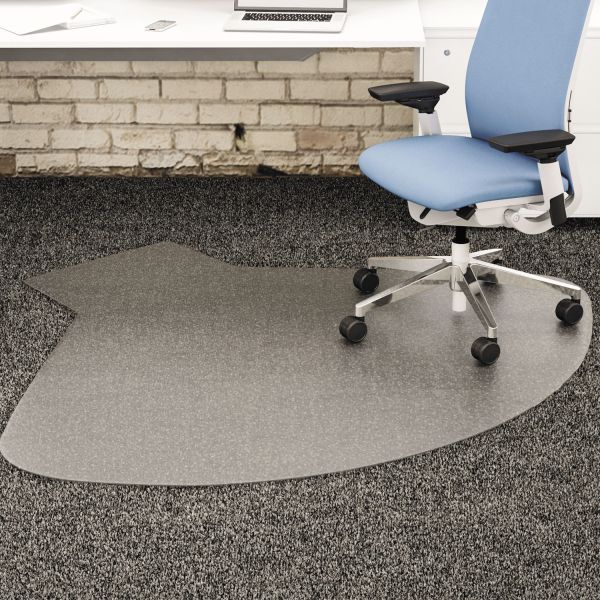DEFCM14003K deflecto SuperMat Frequent Use Chair Mat, Medium Pile Carpet, Straight,60x66 w/Lip, Clear