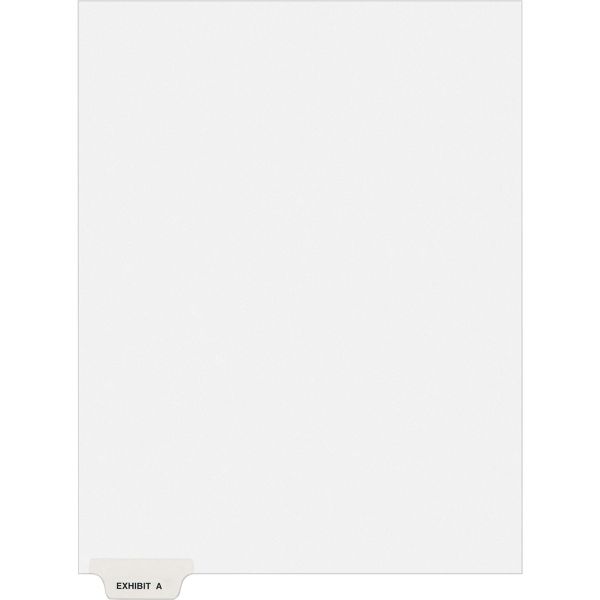 AVE11940 Avery-Style Preprinted Legal Bottom Tab Divider, Exhibit A, Letter, White, 25/PK