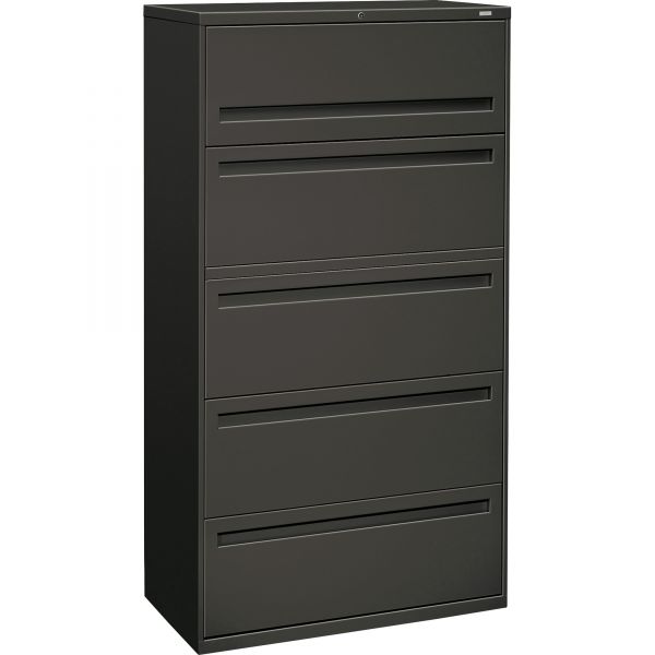 HON785LS HON 700 Series Five-Drawer Lateral File w/Roll-Out & Posting Shelf, Letter/Legal/A4, 36w, Charcoal
