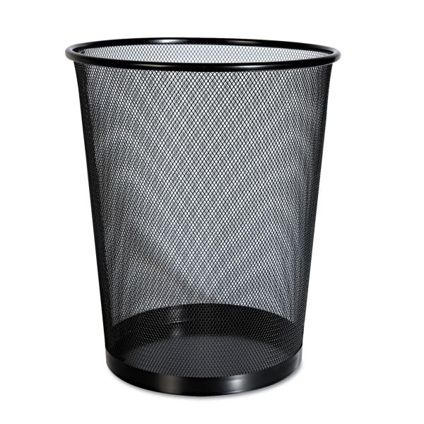UNV20008 Universal Mesh Wastebasket, 18qt, Black