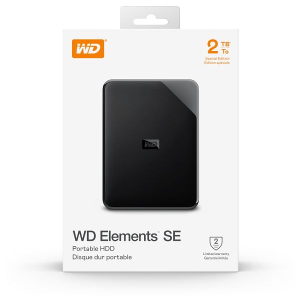 Western Digital Elements SE Portable Hard Drive, 2TB, Black