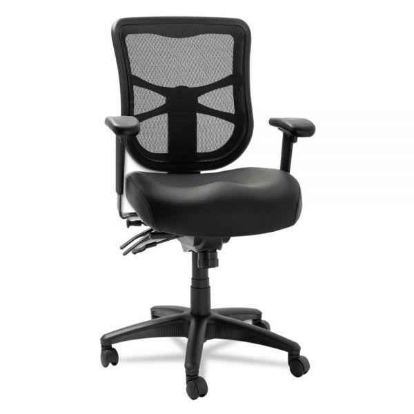 ALEEL4215 Alera Elusion Series Mesh Mid-Back Multifunction Chair, Black Leather