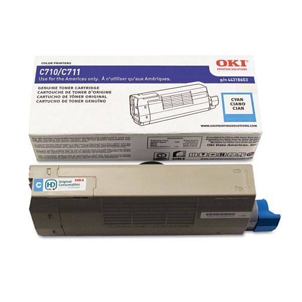 OKI44318603 Oki 44318603 Toner, 11,500 Page-Yield, Cyan