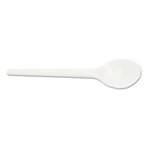 SVARP06CT NatureHouse Compostable CPLAWare Spoon, 6" Length, White, 1000/Carton