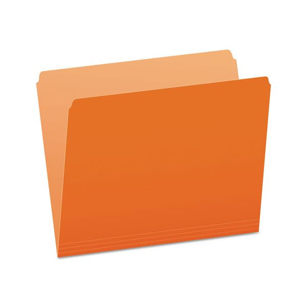 PFX152ORA Pendaflex Colored File Folders, Straight Top Tab, Letter, Orange/Light Orange, 100/Box