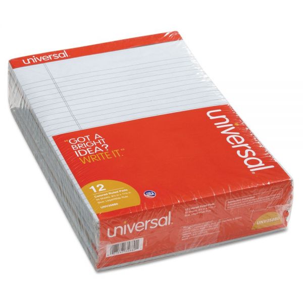 UNV35880 Universal Colored Perforated Note Pads, 8 1/2 x 11, Blue, 50 Sheet, Dozen