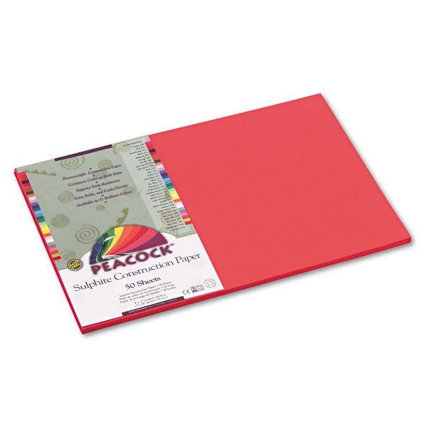 PACP6112 Peacock Sulphite Red Construction Paper