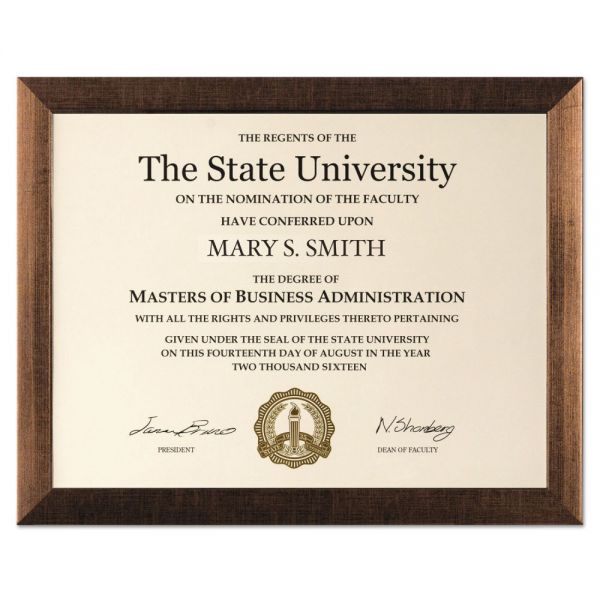 DAXN59585BT DAX Textured Gallery Document Frame, Bronze, 8 1/2 x 11