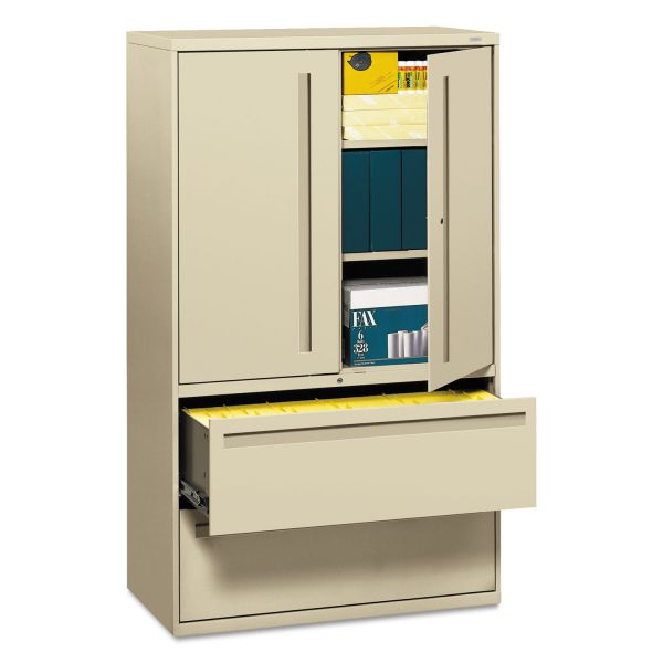 HON795LSL HON 700 Series Lateral File w/Storage Cabinet, 42w x 19-1/4d, Putty