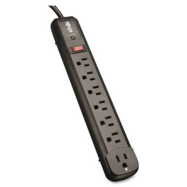 SYNX2689466 Tripp Lite Surge Protector Power Strip TL P74 RB 120V Right Angle 7 Outlet Black