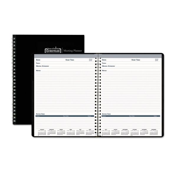 HOD583992 House of Doolittle Recycled Meeting Note Planner, 8 1/2 x 11, Black/Blue, 2019