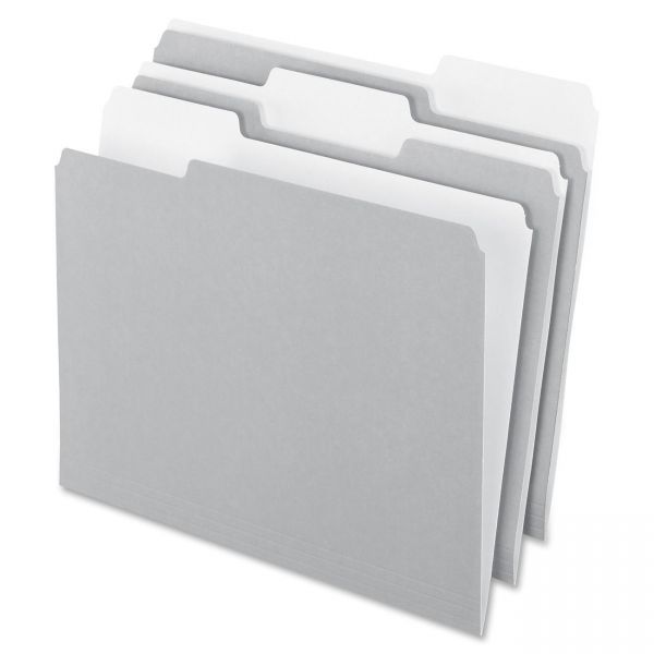 PFX15213GRA Pendaflex Colored File Folders, 1/3 Cut Top Tab, Letter, Gray/Light Gray, 100/Box