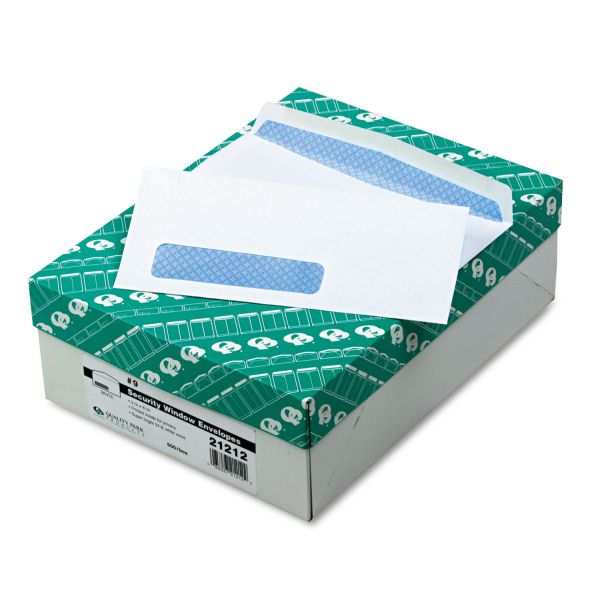 QUA21212 Quality Park Window Envelope, Address Window, #9, 3 7/8 x 8 7/8, White, 500/Box