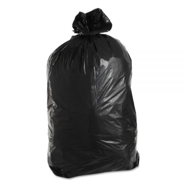 TRNML3658X Trinity Packaging Low-Density Can Liners, 60gal, 1.7 mil, 22w x 14d x 58h, Black, 100/Carton