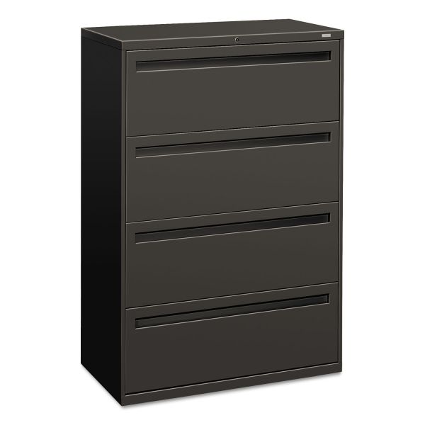 HON784LS HON 700 Series Four-Drawer Lateral File, Letter/Legal/A4, 36w x 19-1/4d, Charcoal
