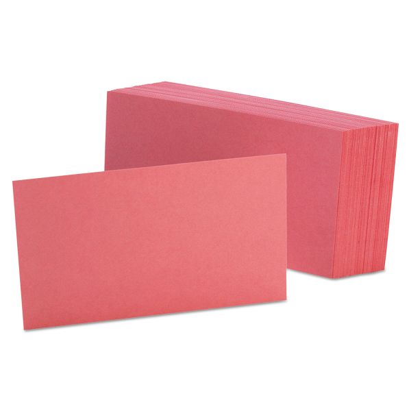 OXF7320CHE Oxford Unruled Index Cards, 3 x 5, Cherry, 100/Pack