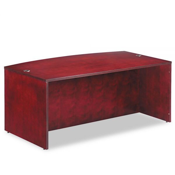 ALERN227242MM Alera Verona Veneer Series Bow Front Desk Shell,71w x 41-1/2d x 29-1/2h,Mahogany